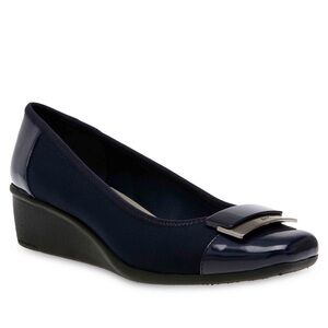 Anne Klein Waverly Wedge Pumps in Navy